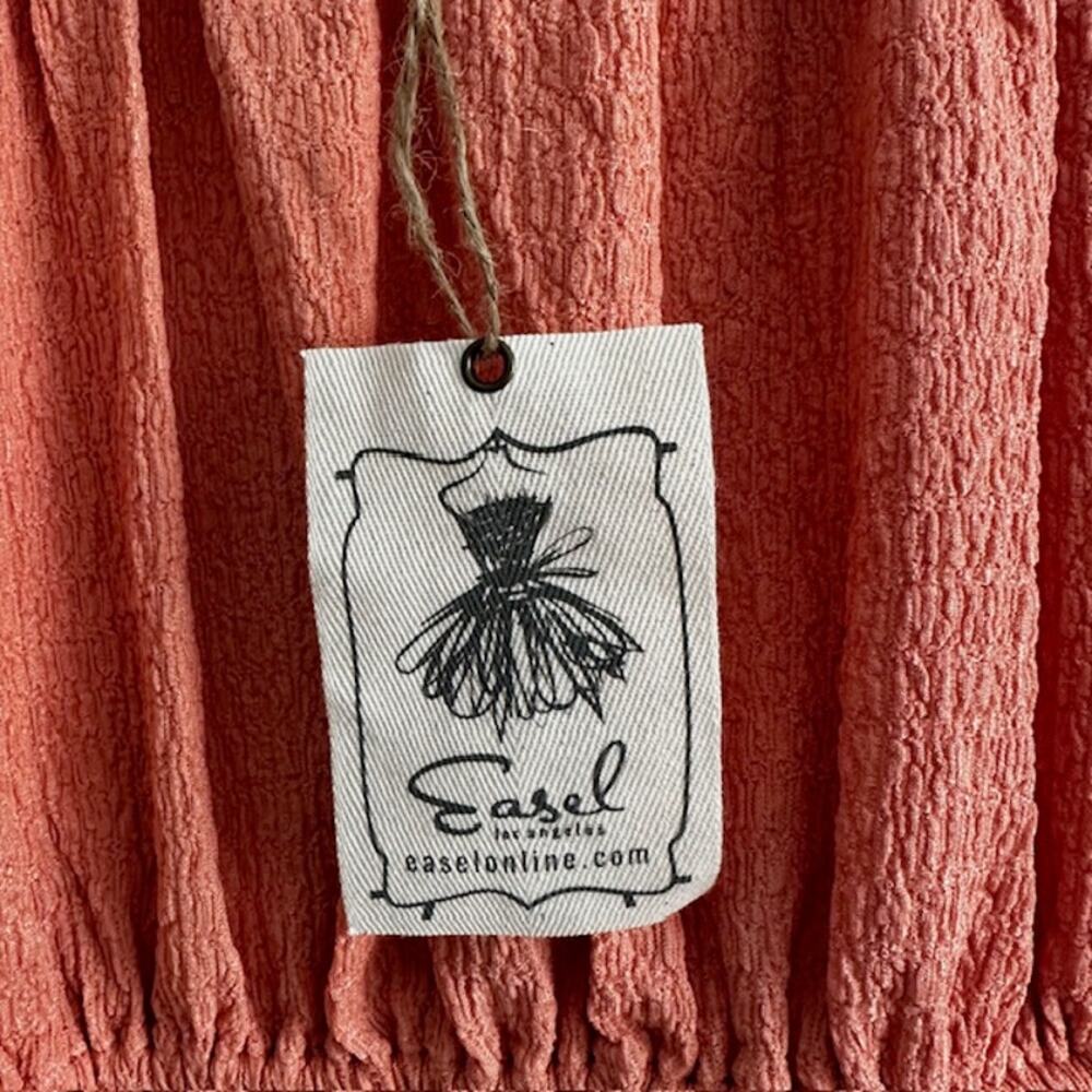 Easel NWT Coral Gauze Textured Boho Top Medium - Picture 7 of 9